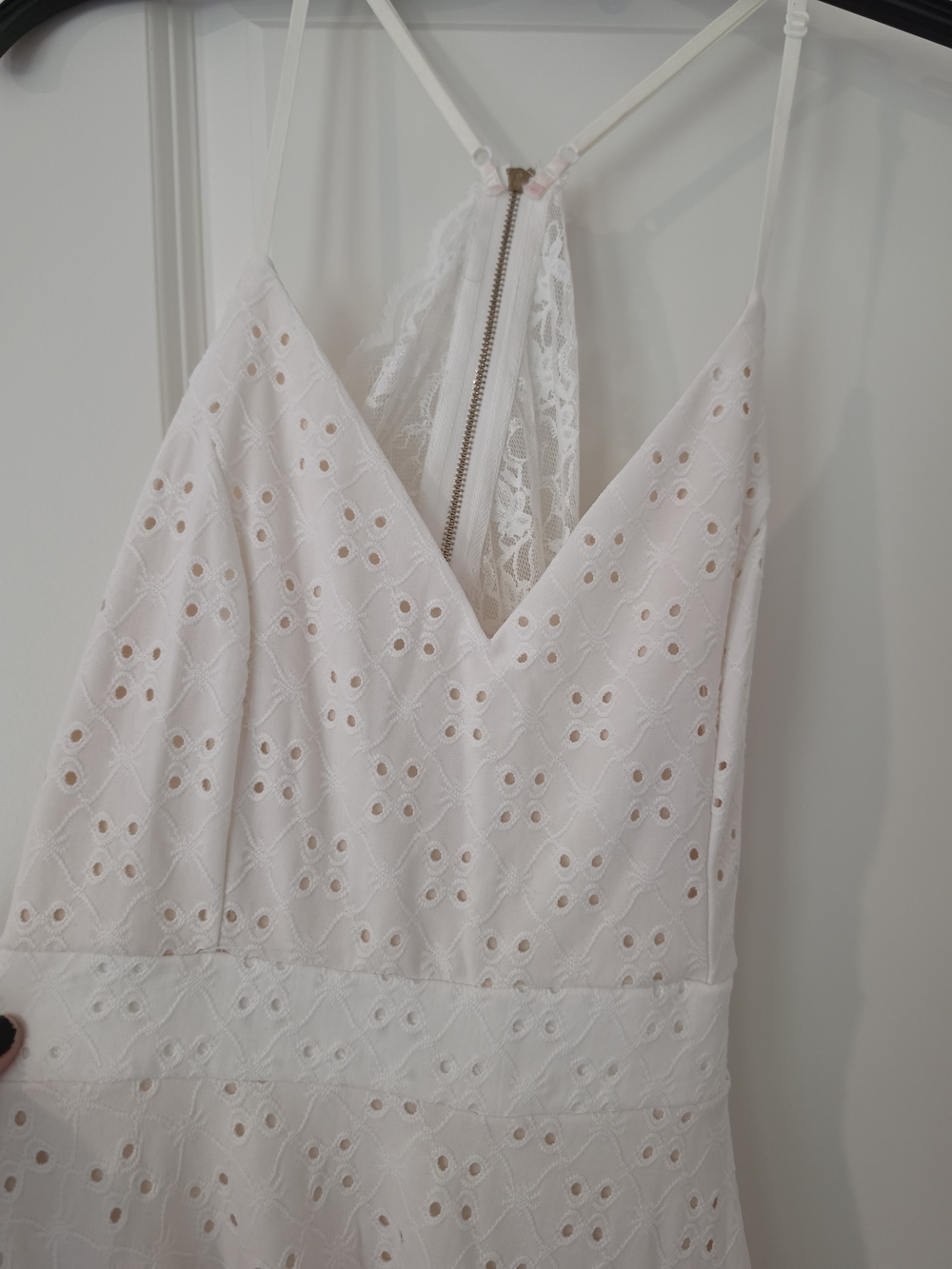 Studio 1940 Cream Eyelet Midi Dress with Tie-Back Straps - Picture 2 of 6